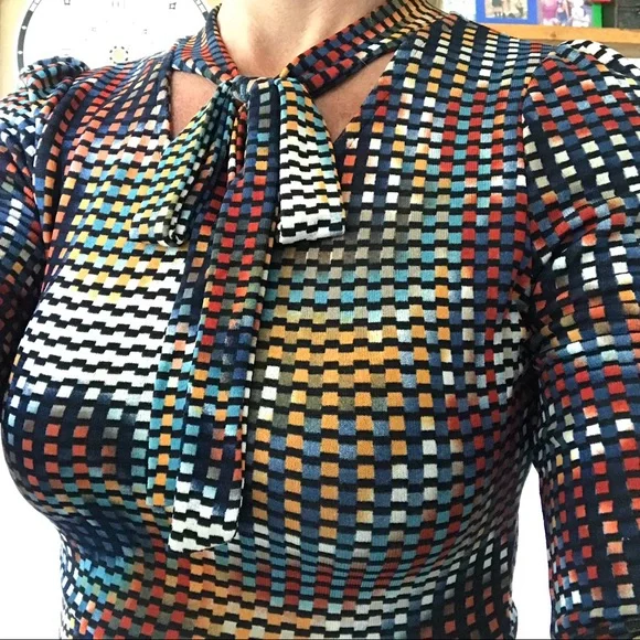 Multi Color Neck Tie Dress - Picture 6 of 7